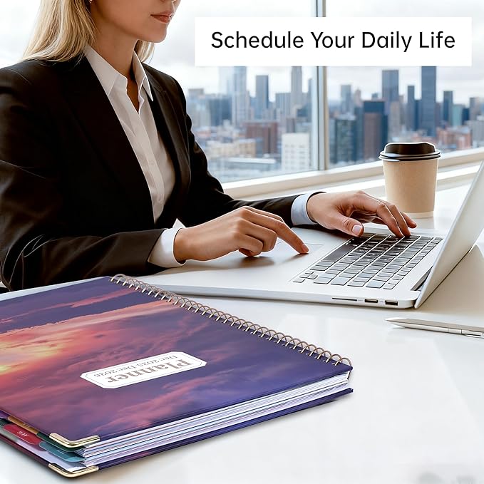 Yoment 2026 Planner Weekly and Monthly 8.5"x11" Large Hardcover Planner from Dec 2025 - Dec 2026 13 Months Calendar Academic Planners for Women Men Agenda Daily Weekly Yearly Planning with Tabs, Cloud
