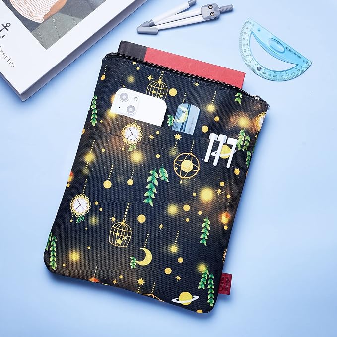 Book Sleeve for Book Lovers, Bookish Book Protector, Book Covers for Paperbacks, Washable Fabric, Book Sleeves with Zipper, Medium 11 Inch X 8.7 Inch