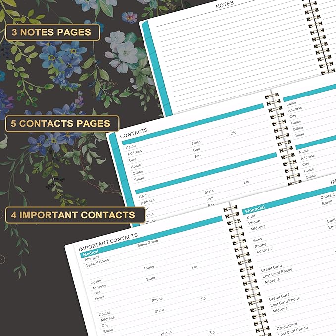 2026 Monthly Planner - 9'' x 11'', Large 12 Monthly Calendar/Planner 2026, Jan. 2026 - DEC. 2026, 2026 Calendar Planner with Twin-wire Binding, Note Pages, Tabs, Inner Pocket, Thick Paper