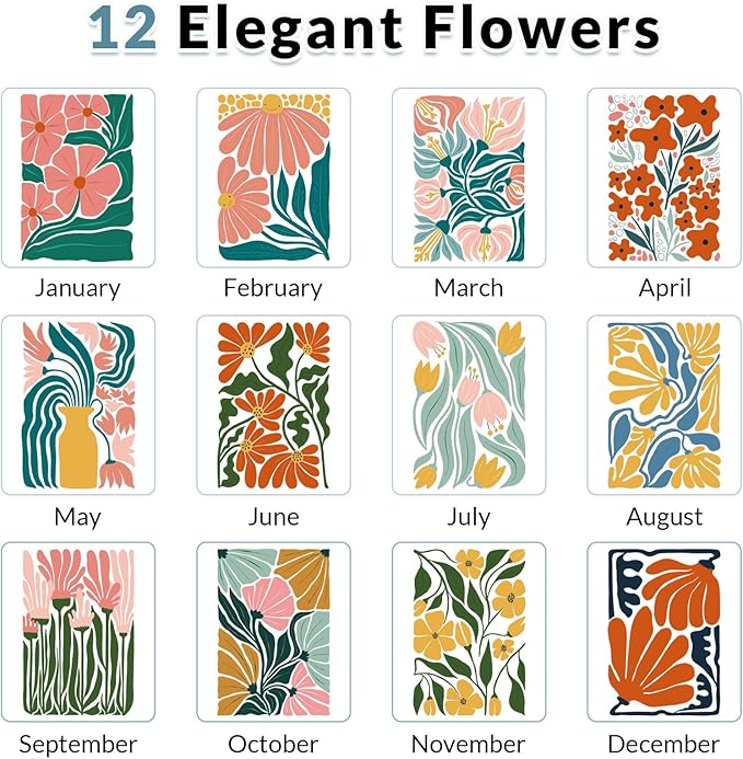 KONVINIT Small Desk Calendar 2025-2027, Flower 2026 Desk Calendar - Runs From July 2025 Until June 2027-6.3" x 3.1", 24 Months Small Calendar for School, Home and Office Supplies
