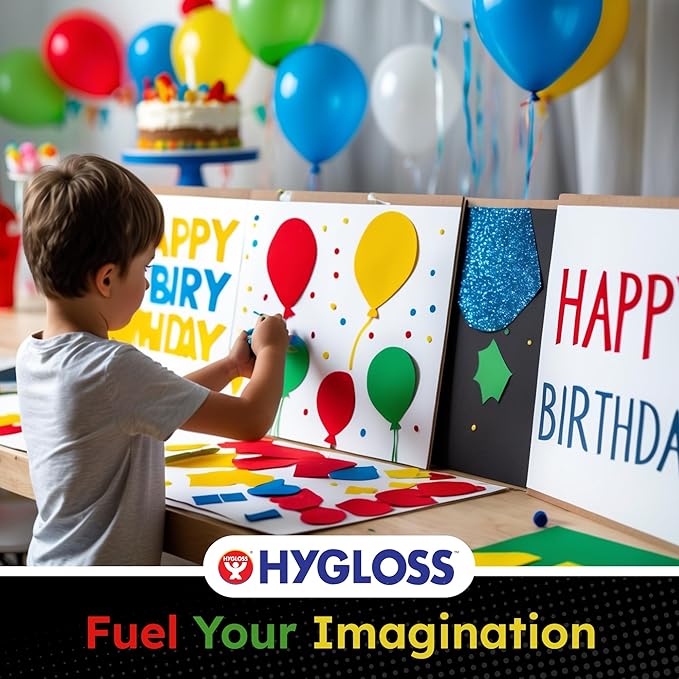 Hygloss Medium Colored Poster Board 11x14 - 25 Assorted Standard Color Poster Boards Bulk Pack - Red, Yellow, Green, Blue, Black - 10 Pt. Thickness Poster Board Paper, Posterboard Multipack 11" x 14"