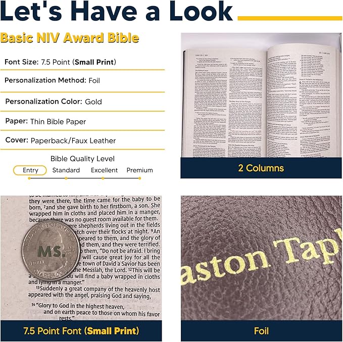 Personalized NIV Bible Faux Leather Small Print Economy Bible with Custom Name at The Lower Right Side & Red-Highlighted Verses, Custom Gift for Christian & Religious Events | Burgundy