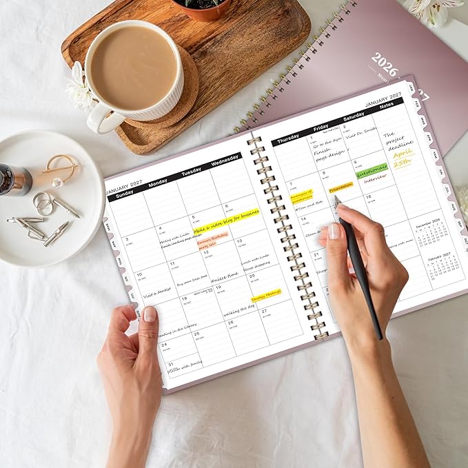 2026-2028 Monthly Planner - 2 Year Monthly Planner Calendar 2026-2028, Jul 2026 - Jun 2028, 8.5" x 11", 24 Months, Spiral-Bound, Tabs, Holidays, Notes, Ideal for School Office Home Planning