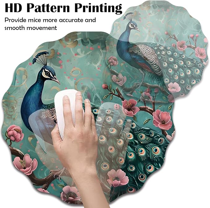 Pen Holder for Desk, PU Leather Multifunctional Desktop Storage Box and Anti-Slip Mouse Pad Set, Makeup Brush Holder Pen Organizer for Office and Home - Peacock