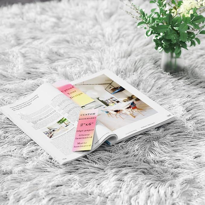 Custom Bookmarks - 16pt Paper 2"x6" - Glossy/Matte Laminated - (100 to 500 Cards) - Personalized Bookmarks (500)