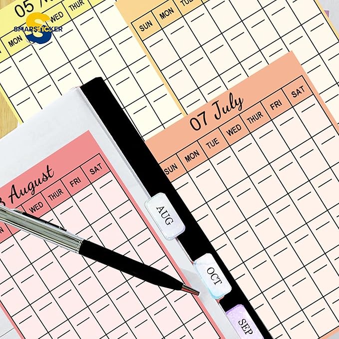 SMARSTICKER 12 Monthly Planner Date Page Sticker 3Open-Dated Monthly Planning Stickers 2026 Schedule Calendar Labels for Customizing Undated Planners, Calendar, Notebooks