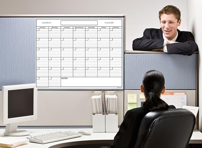 18" x 24" Erasable Undated One Month Laminated Wall Calendar Monthly Planner Blank Reusable for Organizing Home Office Academic Schedules