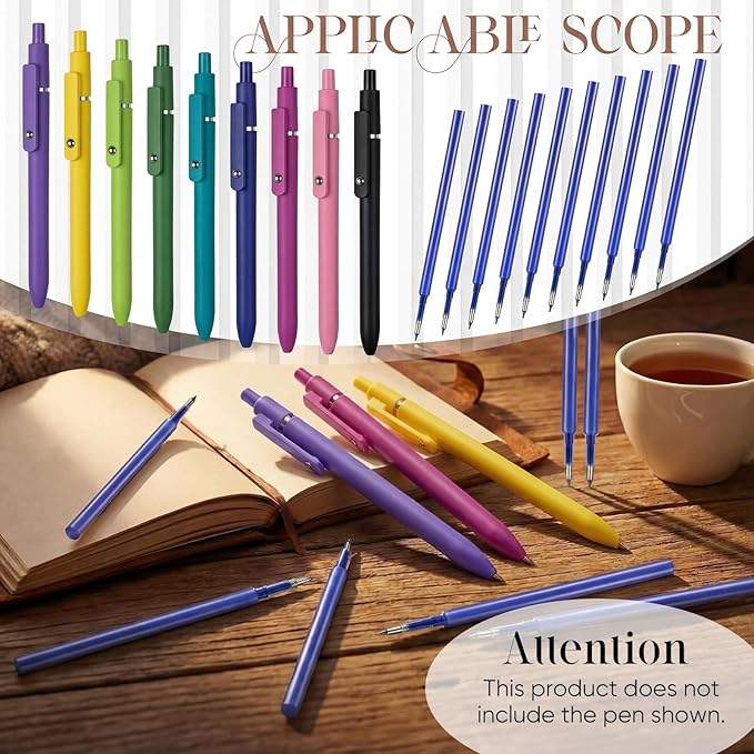 Epakh 20 Pack Gel Pens Refills Bulk 0.5mm Dual Ball Cs Tip for Click Pens Retractable Gel Pen Refills, Quick Dry Smooth for Writing Journaling Taking Notes School Office Home Supplies(Blue Ink)