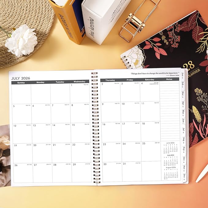 2026-2028 Monthly Planner - 2 Year Monthly Planner/Calendar 2026-2028, July 2026 - June 2028, 11" x 9", 24 Monthly Planner with Tabs, Back Pocket, Holidays, Twin-Wire Binding, Note Pages
