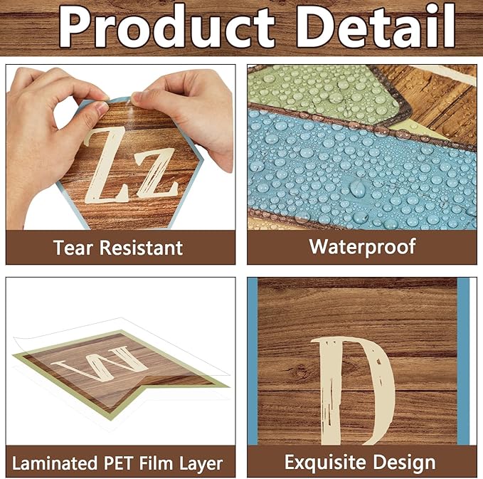 Word Wall Classroom Bulletin Board Set Classroom Alphabet Letters for Wall Alphabet Classroom Decoration Supplies for Home Preschool Primary School Wall Decor （Wood Grain