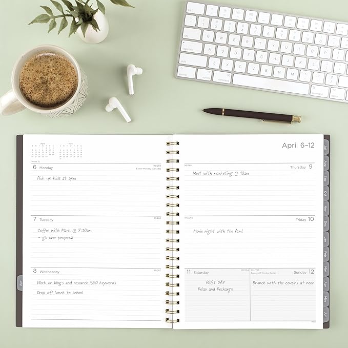Mead Planner 2026-2027 Weekly & Monthly Academic 15-Month April-June, 8.5" x 11", Ground Coffee (CAW62004)