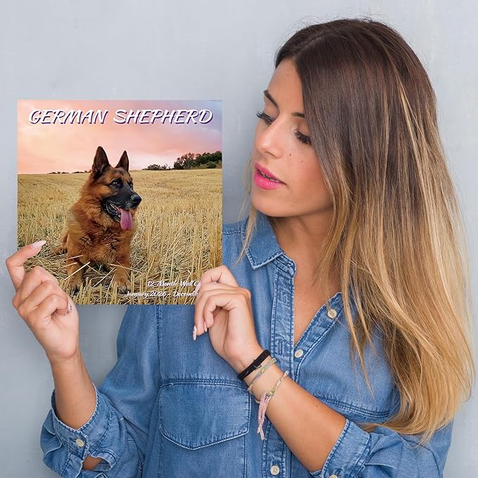 2026 Wall Calendar,GERMAN SHEPHERD Wall Calendar, 12" x 24" Open,Family Planner Calendar Organizer with GERMAN SHEPHERD Images, for Dogs Lovers