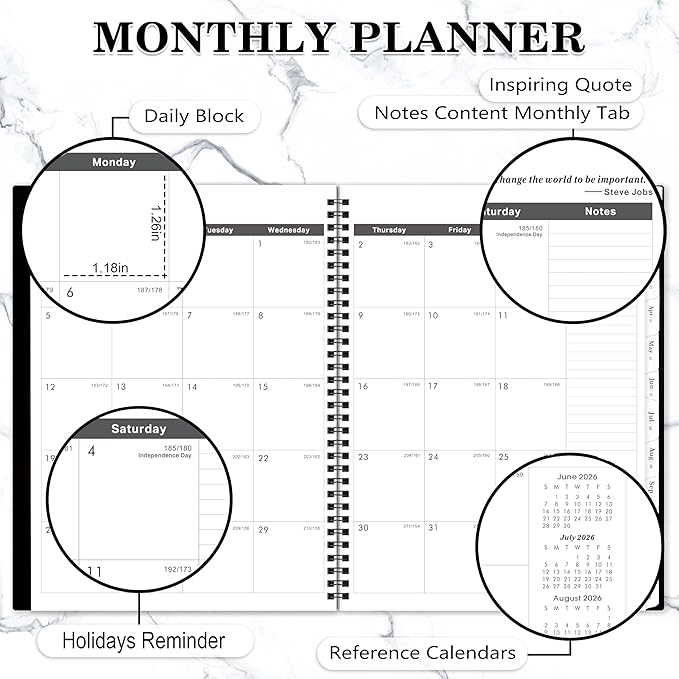 2026-2028 Monthly Planner - Monthly Planner from July 2026 to June 2028, 2026-2028 Planners 8.5'' x 11'', 24 Tabs, Inner Pocket