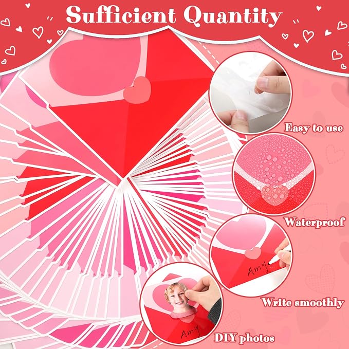 60pcs Valentine's Day Theme DIY Cutouts Heart Envelope Bulletin Board Decoration Set Envelope Paper Cut-Outs Classroom Decor for Valentines Classroom DIY Photo Craft Party School Wall Door Supplies
