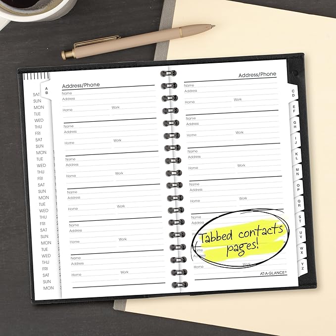 AT-A-GLANCE 2027 Refillable Planner Weekly Appointment Book, 3.25" x 6.25", Pocket Size, Hourly, Black (700080527)