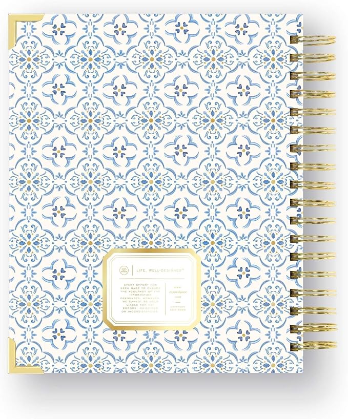 Day Designer 2026-2027 Daily Academic Year Planner Calendar, July 2026 - June 2027, 7.4" x 9.5", Glossy Laminated Cover, Wirebound, Laminated Tabs, Storage Pocket, Includes Stickers & Snap-In Ruler, Casa Bella