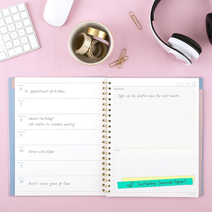 Cambridge Planner 2026-2027 Weekly & Monthly Academic 12-Month July-June, 8-1/2" x 11", Sunlit (1793-905A)