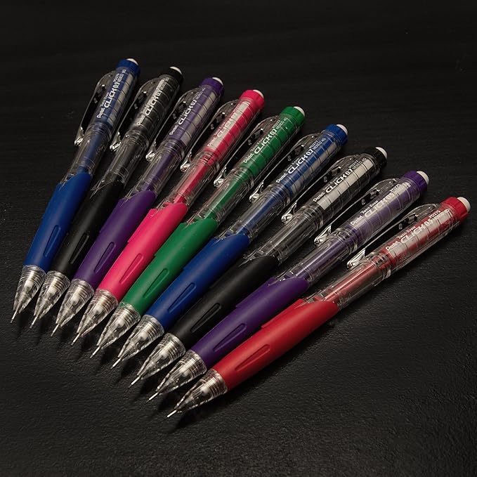 Pentel Twist-Erase Click Mechanical Pencil (0.5mm), Pack of 6 Pencisl with 2 Pack of Lead Refills (PD275TLBPS6M)