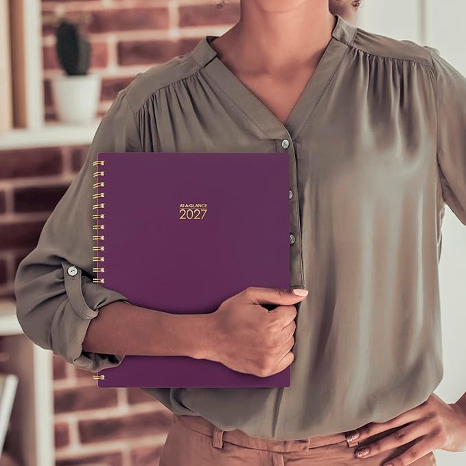 AT-A-GLANCE 2027 Planner, Weekly & Monthly, 13-Month Jan-Jan, 8.5" x 11", Harmony, Mulberry (1099-905-18-27)