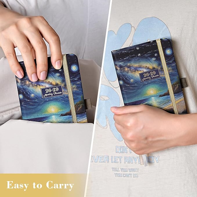 2026-2029 Pocket Planner - 3 Year Planner 2026-2029, July 2026 - June 2029, 6.3" x 3.8", Purse Calendar Planners 26-29, Monthly Pocket Calendar with 61 Note Pages, Pen Hold, Perfect Organizer for Purse