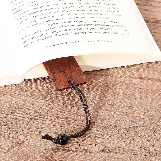 4Pcs Wood Bookmark for Men Father's Day, Adventure Scenery Wooden Carving Book Mark Gift for Men Boy Book Lovers