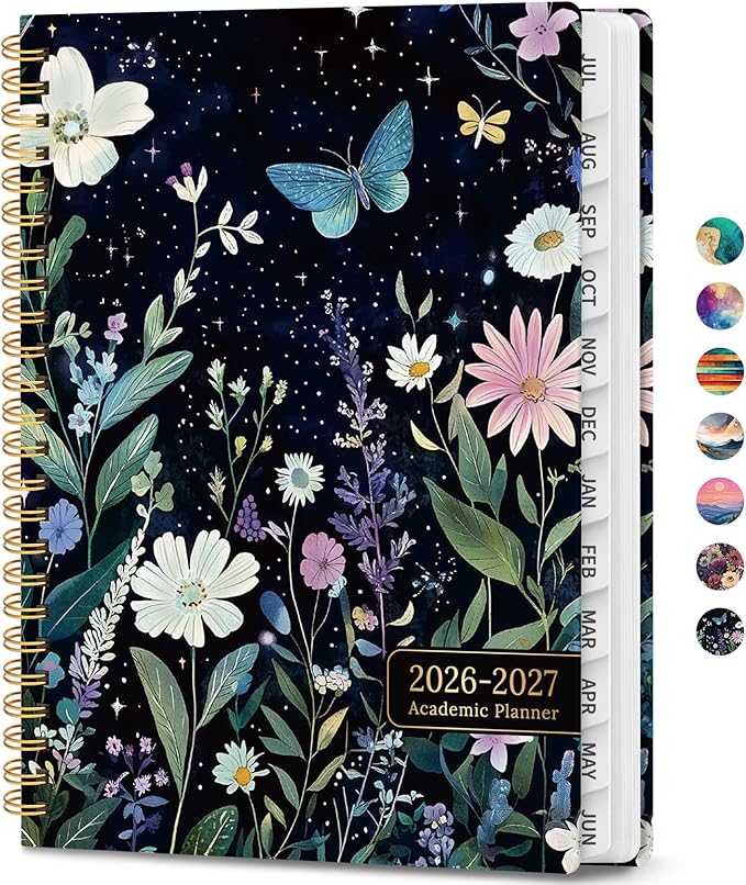 Academic Planner 2026-2027, Weekly and Monthly Calendar Book, July 2026 – June 2027, Hardcover Planner with Tabs, Perfect for Teachers, Students, Women & Men, A4 (8.5" x 11") - StarryGarden