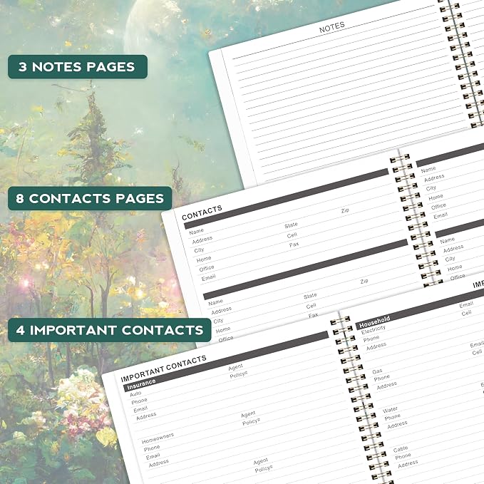 2027-2029 Monthly Planner/Calendar - 3 Year Monthly Planner 2027-2029, Jan.2027 - Dec.2029, 9" x 11", 3 Year Calendar 2027-2028-2029 Monthly Planner with 36-Month Tabs, Inner Pocket - Dreaming Moonlight