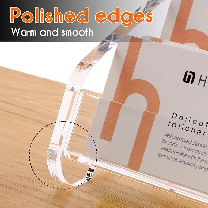HeZone Business Card Holder for Desk,Multiple Card Organizer,Acrylic Business Card Stand Display Holder,Office Desk Accessories for Man and Woman,Organize 1000 Cards-Clear(20 Slots 4 Tier-H)
