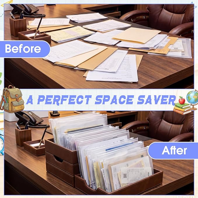 Gilprop 100 Pcs Clear Binder Zipper Pouches 3 Rings PVC Waterproof Loose Leaf Bags Letter Size Binder Pockets 11.5 x 6.7'' Fill Folders Document Organizer for Office Supplies Filling Storage
