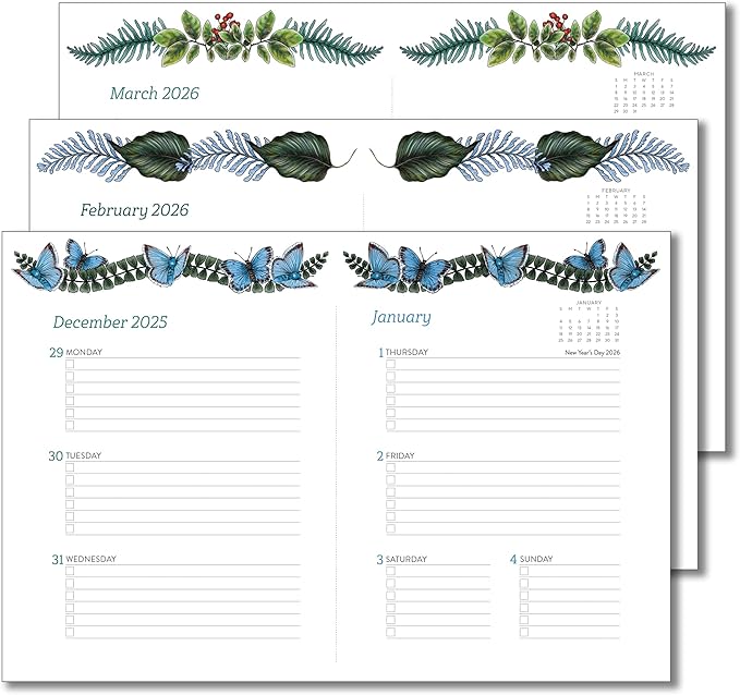 High Note 2026 Planner, 12-Month Weekly & Monthly Flexible Cover Planner: 2026, 5.75" x 7.5", Greenery, with Goal & Project Planning Pages