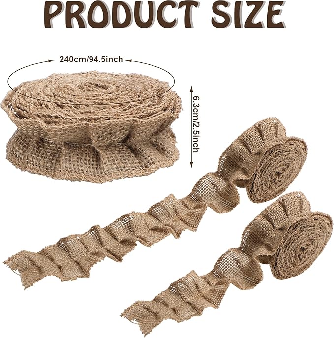 Buryeah 12 Rolls Ruffled Bulletin Board Borders Burlap Bulletin Board Border Farmhouse Classroom Decor DIY Border Trims Crafts Classroom Home Decoration