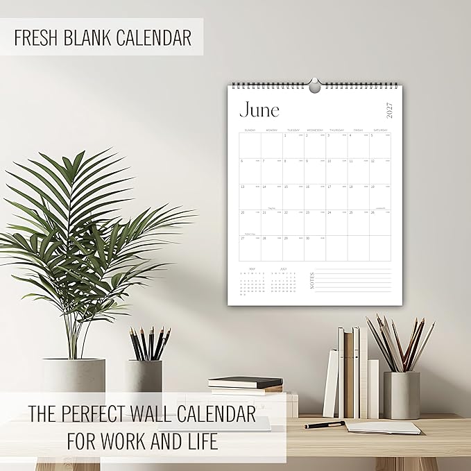 Aesthetic 2026-2027 Wall Calendar - 18 Monthly Calendar from January 2026 to June 2027, 14.5" x 10.5", Modern Vertical Wall Hanging Calendar for Organizing & Planning, Leaves