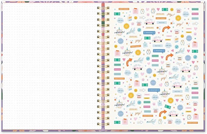 Orange Circle Studio 2026 Planner, Secret Garden, Extra Large Spiral Planners, Weekly & Monthly Planner for School or Work, Note Pages, Budget, Goal & Hydration Tracker, 256 Stickers