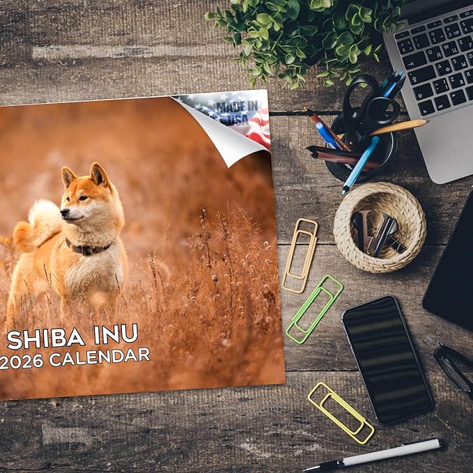2025 2026 Shiba Inu Calendar - Dog Breed Monthly Wall Calendar - 12" x 18" Open - Thick No-Bleed Paper - Giftable - Academic Teacher's Planner Calendar Organizing & Planning - Made in USA