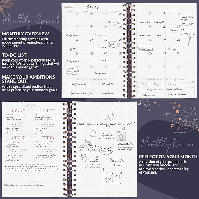 PLANBERRY Large Weekly Planner Premium – Undated Life & Budget Planner – Organizer & Productivity Journal, 8x10.4″ (Royal Blue)