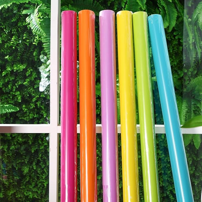 Skyygemm 6 Rolls Bulletin Board Paper Fade Resistant Colored Bulletin Board Paper Roll Bulk for Art Decor Drawing Craft Painting(4 x 24 ft,Neon)