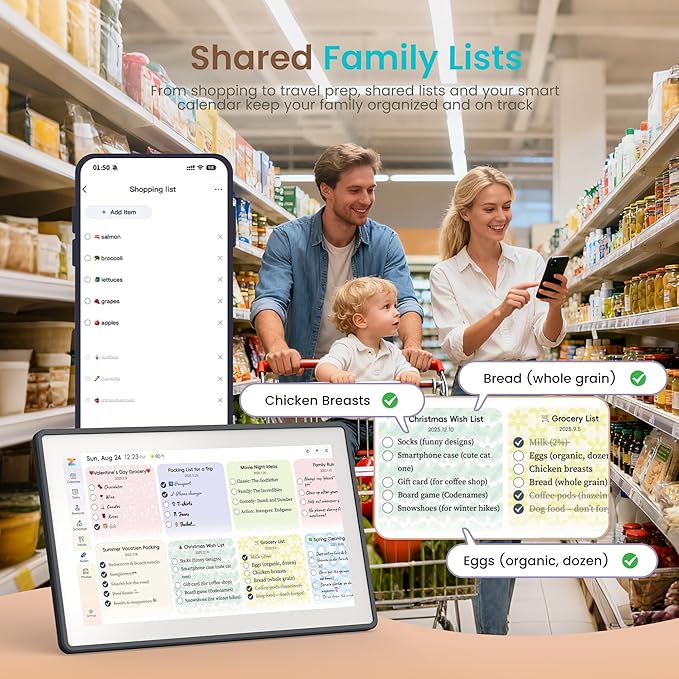 15.6’’ Digital Calendar Frame Wall Touchscreen Electronic Calendar, Smart Family Planner for Schedule, Chore Chart & Meals Task Organizer, Digital Photo Display, Wall & Desk Mountable, Gray