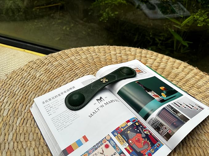 Book Weight Holder Wooden Thumb Book Page Open Weighted Bookmark Corner Reading Accessories Office Desk Decor Executive Gift for Writer Reader(Bookmark Page Holder-Green)