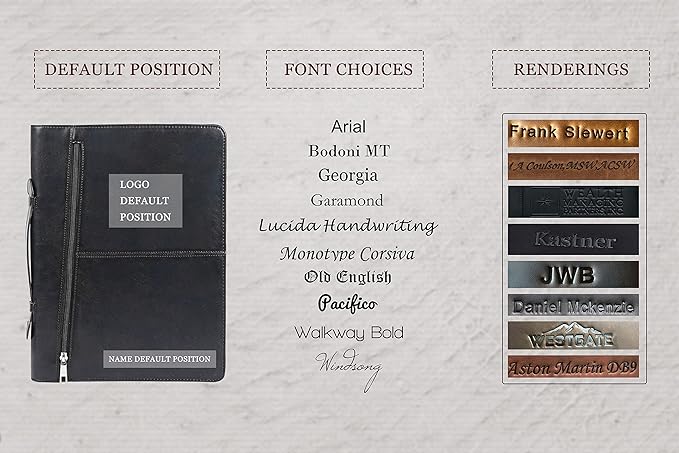 Free Name Engraved, Personalized Vegan Leather Padfolio for Men, Customized Leather Portfolio for Women, Portfolio Folder, Business Document Organizer for 13.3" iPad,Padfolio with A4 Notepad Holder