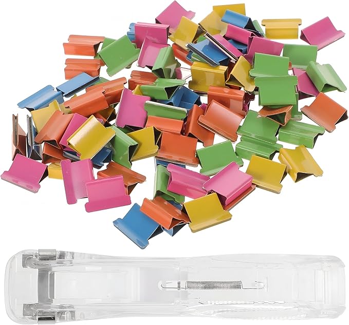 Mini Stapler with 100 Refill Clips and Dispenser - Office Supplies
