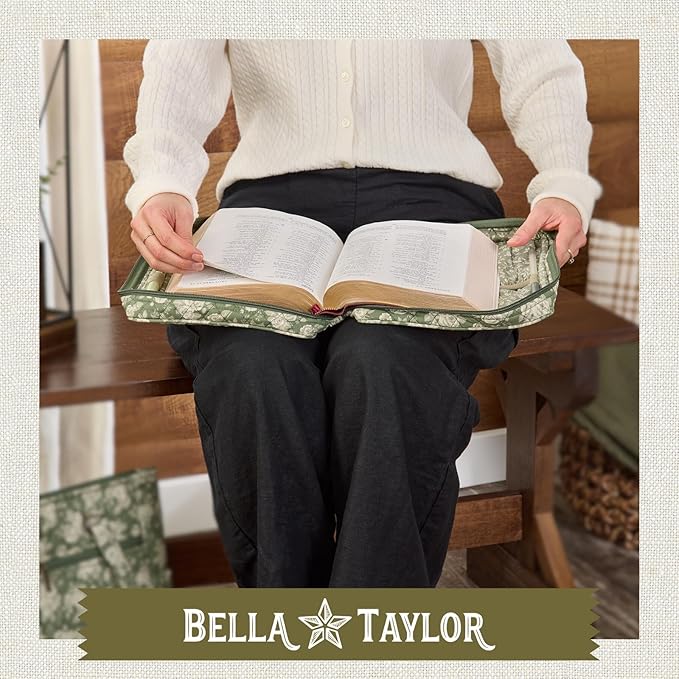 Bella Taylor Quilted Bible Cover for Women - Large Study Bible Case - Heirloom Rose
