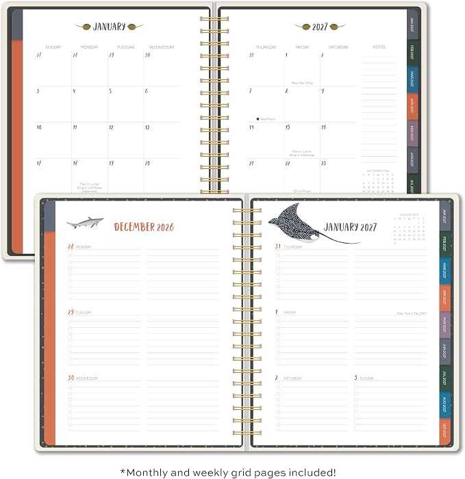High Note 2027 Planner, 17-Month Weekly & Monthly Hardcover Planner: August 2026 to December 2027, 9" x 10", Orders of the Animals with Notes, Lists & Reference Pages + Sticker Sheet