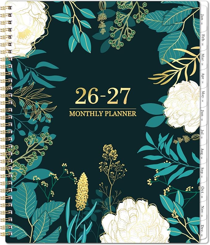 2026-2027 Monthly Planner - 2 Year Monthly Planner/Calendar 2026-2027, Jan 2026 - Dec 2027, 11" x 9", 24 Months, Tabs, Back Pocket, Holidays, Twin-Wire Binding, Note Pages