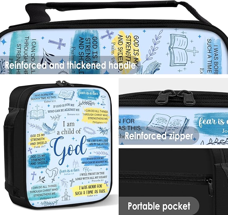 Bible Cover for Women, Bible Holder, Bible Cover With Handles, Bible Carrying Case, Bible Bags With Zipper and Pockets