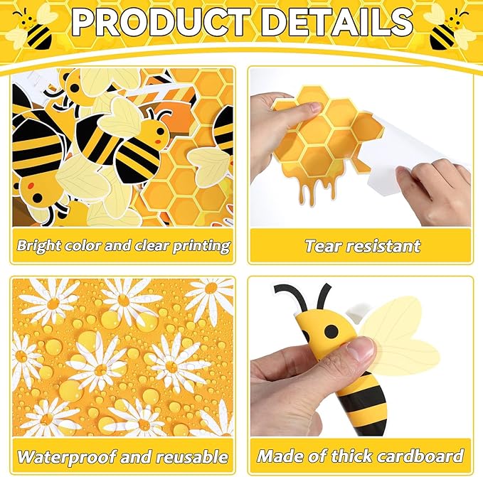 76 PCS Bee Bulletin Board Classroom Set I Want to Bee More Like Jesus Bulletin Board Spring Religious Christian Theme Birthday Decor for Back to School Home Preschool Office Door Wall Supplies