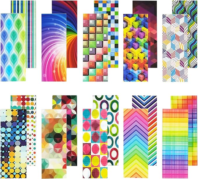 Paper Bookmarks for Kids, 160 Colored Laminated Book Markers for Reading - Creative Optical Bookmarks for Stationery Supply