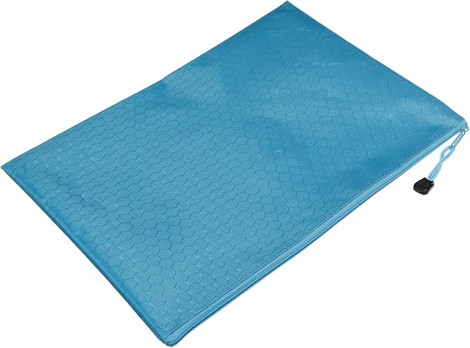 PATIKIL Waterproof Zipper File Bags, 5 Pack A4 Size Document Pocket Storage Organizer Pouch for Travel Office Supply, Sky Blue