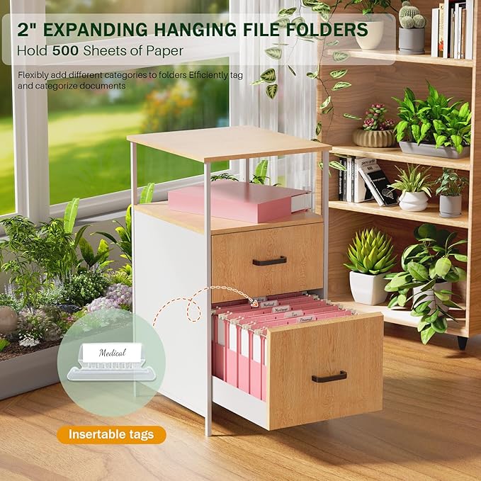 Hanging File Folders Letter Size, Hanging Files Folders Pink for Filing Cabinet,12 Pack Plastic Hanging Folder, Extra Capacity Pockets, Heavy Duty Hang Folder with 1/5-Cut Tabs, Coral Pink