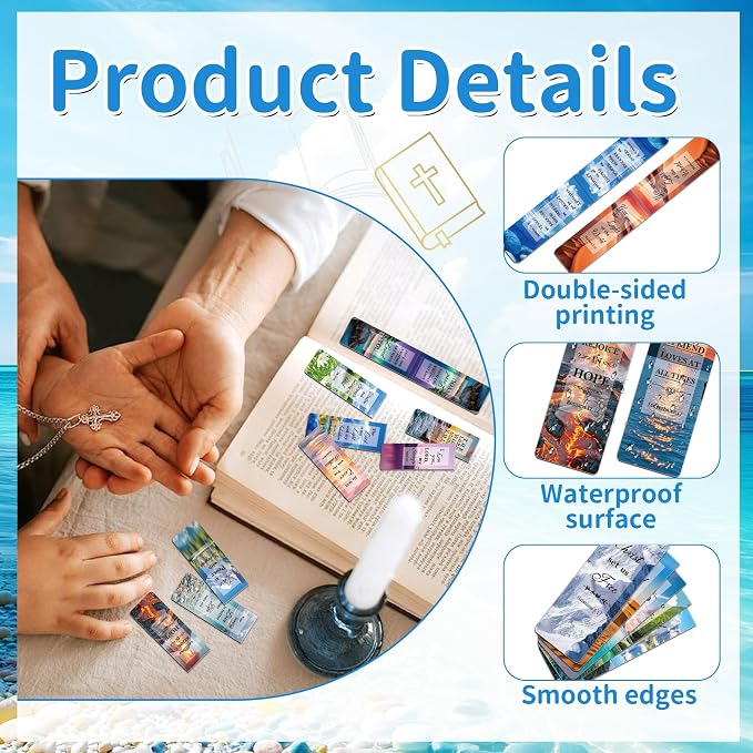 144Pack Magnetic Bookmarks Christian Bookmarks Bulk Bible Bookmark for Reading Women Men Kids Teacher Book Lovers Gifts, Religious Magnet Bookmark Clips Inspirational Personalized Book Marks (Scenery)