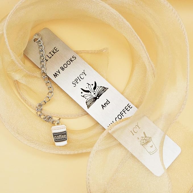 Spicy Bookmarks for Women, Friendship Reading Gifts for Girls, Coffee Lovers Book Lovers Gift for Readers, Funny Gag Birthday Christmas Gifts for Her, Book Club Gift Idea